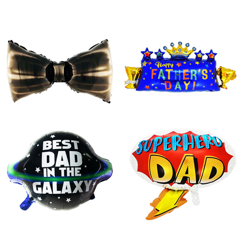 2024 New Father's Day Aluminum Film Balloons Papa Tie Beard Father's Day Banner Party Decorations Globos De Fiesta Super papa