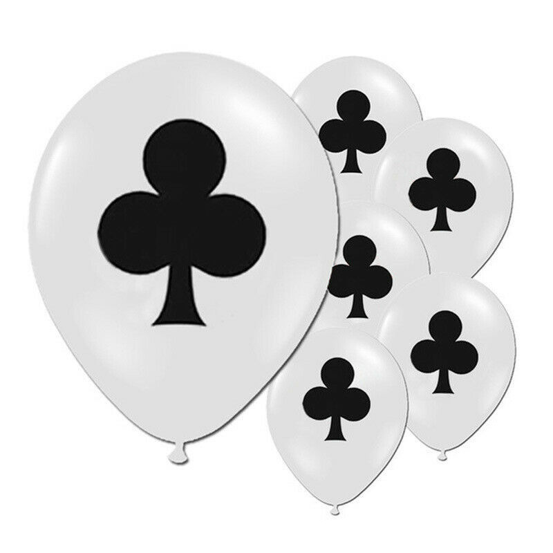 12inch Spades Hearts Clubs Diamonds Latex Balloon Casino Cards Dice Poker Party Supplies Playing Cards Poker Helium Balloons