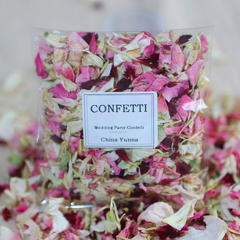 Biodegradable High Quality 100% Natural Dried Wedding Confetti Rose Jasmine Mixed Flowers Petals for Bridal Party Decorations