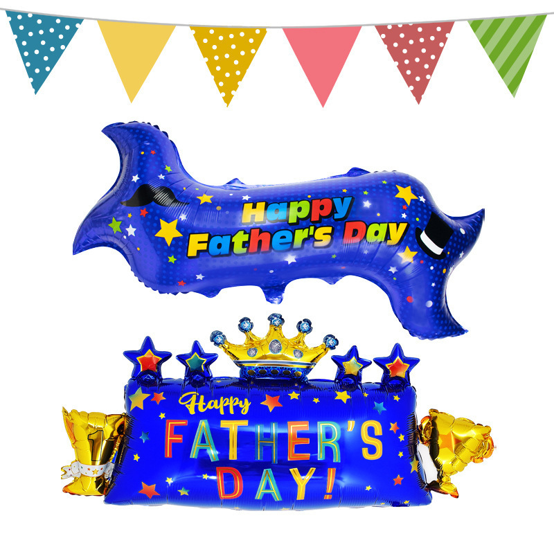 2024 New Father's Day Aluminum Film Balloons Papa Tie Beard Father's Day Banner Party Decorations Globos De Fiesta Super papa