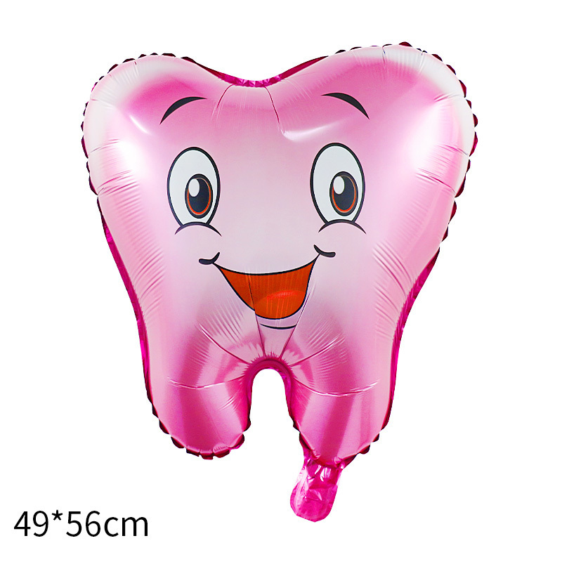 Smile Teeth Shape Pink Blue Foil Balloons Party Decoration Baby Shower  Inflatable Dental Clinic Aluminum Balloon