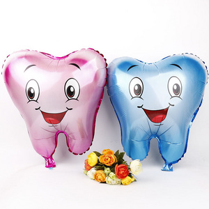 Smile Teeth Shape Pink Blue Foil Balloons Party Decoration Baby Shower  Inflatable Dental Clinic Aluminum Balloon