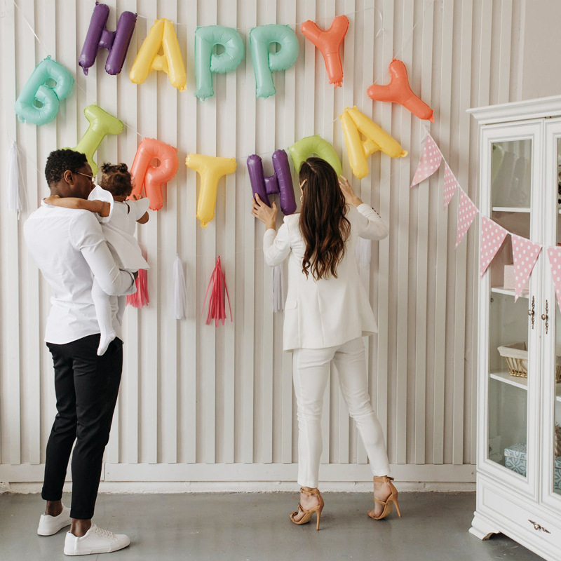 Rose Gold Latex Confetti Balloons Foil Alphabets Star Balloon Girl Boy Birthday Party Decoration Happy Birthday Letters Balloons