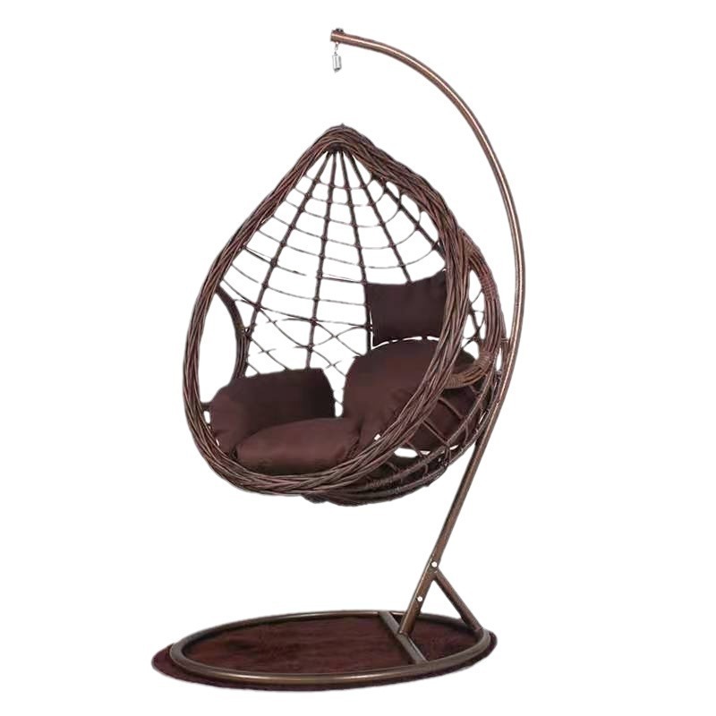 Enhanced cost-effectiveness Outdoor Rattan Egg Swing Chair Hanging - Affordable Single Person Indoor Balcony Cradle Swing