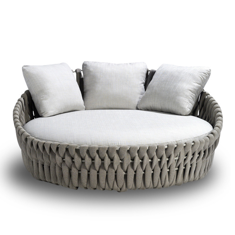 Best-Selling Outdoor Patio Rattan Round Bed Folding Garden Lounge Chair Durable Woven Birdcage Bed with Stylish Design