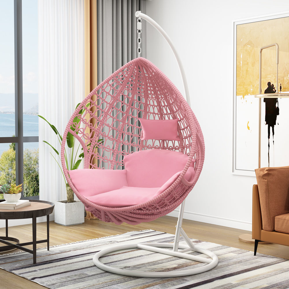 Enhanced cost-effectiveness Outdoor Rattan Egg Swing Chair Hanging - Affordable Single Person Indoor Balcony Cradle Swing