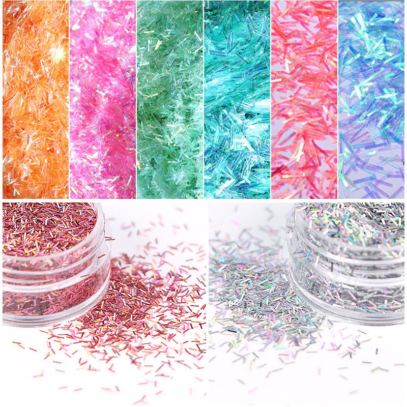 Metallic Holographic Tinsel Glitters Iridescent Tinsel Glitter For Tumblers Resin Nail Art Crafts