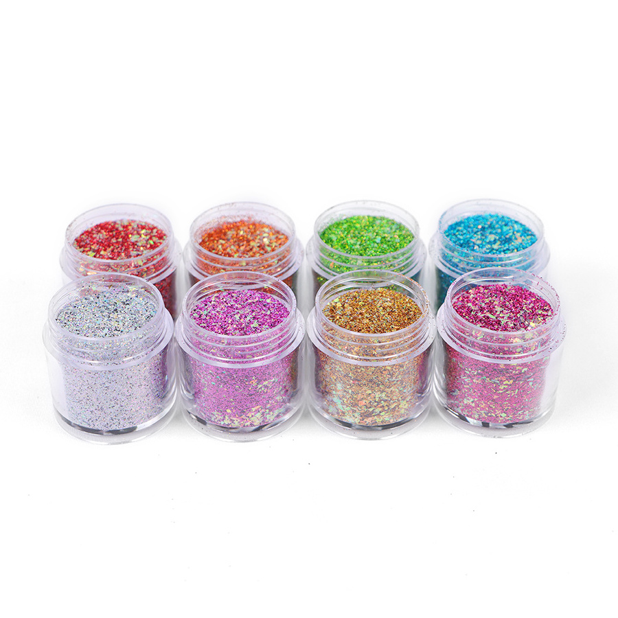 Eco-friendly Solvent Resistant Polyester Wholesale Glitter Chunky Mixed Fine Holographic Glitter