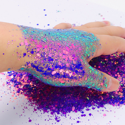 Bulk Chameleon Color Changing Glitter Eye Face Crafts Nail Chunky Glitter Mix Color Shifting Glitter