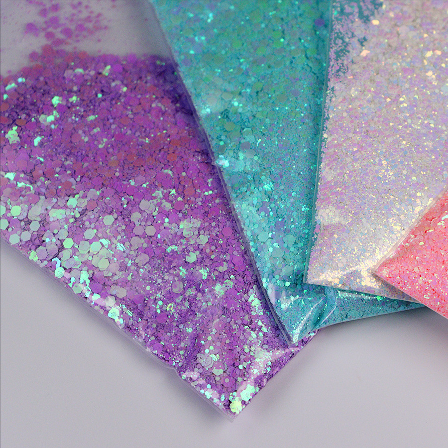 Pet Iridescent Bottled Holographic Chunky Mixed Glitter Bulk Loose Glitter Powder