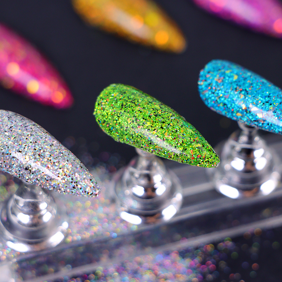 Eco-friendly Solvent Resistant Polyester Wholesale Glitter Chunky Mixed Fine Holographic Glitter