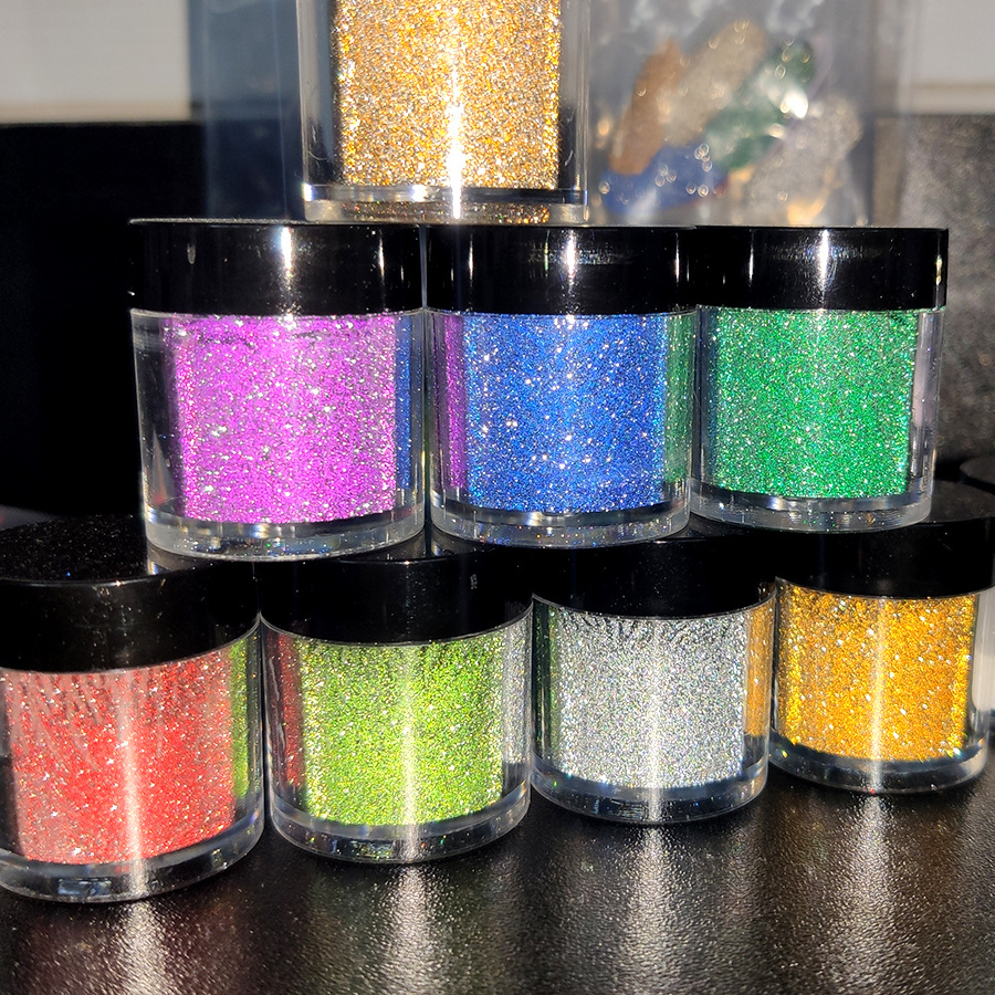 Nail Art Glitters 12 Colors Diamond Reflective Glitter Powder Dust For Reflective Gel Polish Nail Salon Manicure DIY