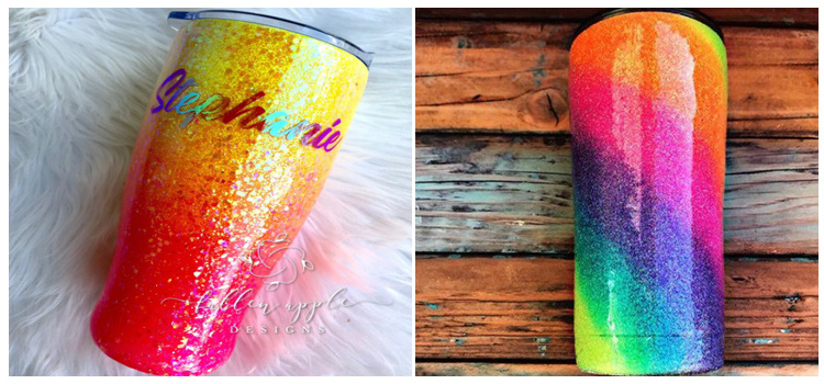 Wholesale Sublimation Mug Glitter Bulk Iridescent Rainbow Neon Fine Glitter For Tumblers