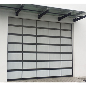 Modern 8 X 10 Aluminum Frame Automatic Garage Door Laminated Black Glass Insulated 9x7 16x8 Garage Door