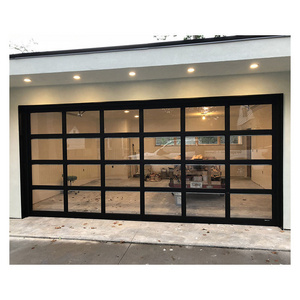 Insulated 8x7 10 X 10 12x7 Black Glass Garage Door With Glass Windows Wholesale Cheap Prices Automatic Garage Door