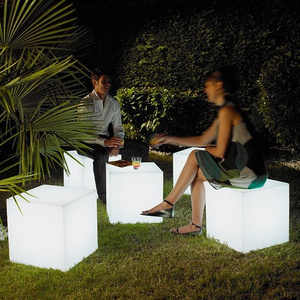 Multi Color 16 Inch LED Global Light Cube Decorative Glow Waterproof Rechargeable Adjustable RGB Night Light Cube Chair