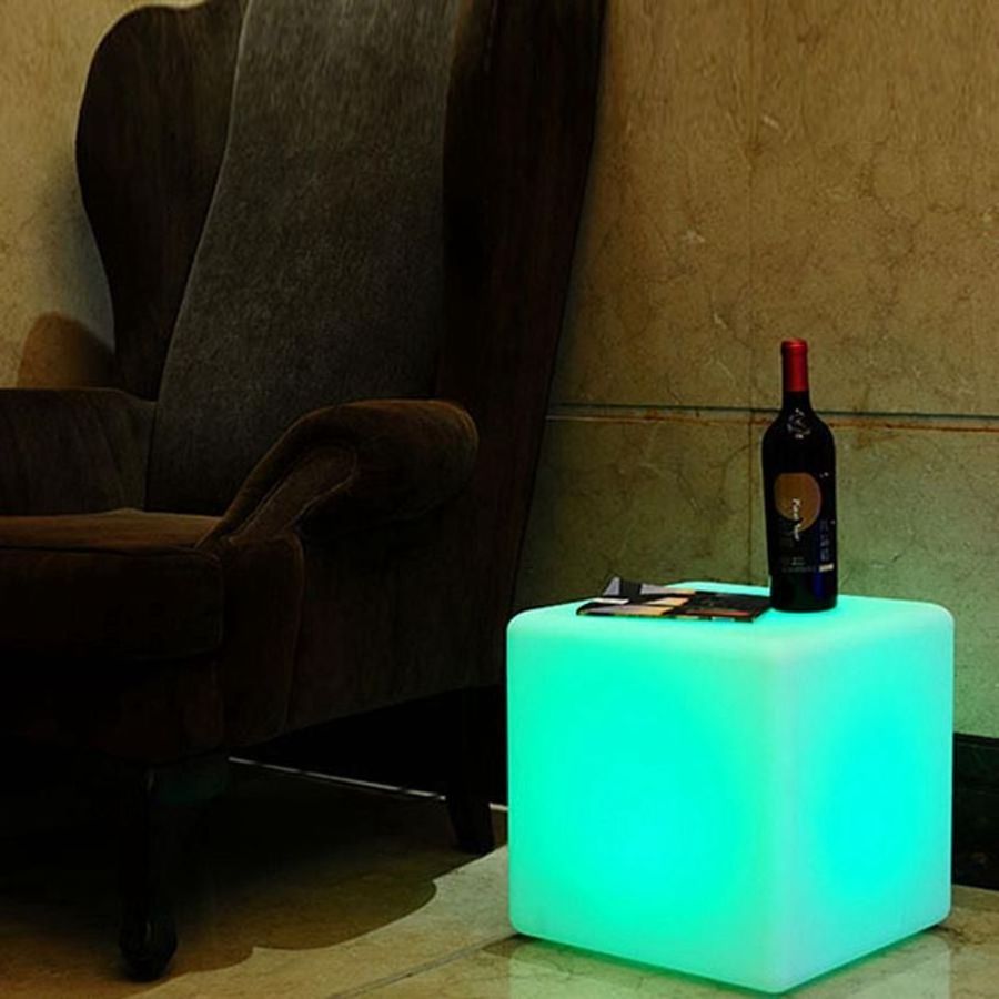 RF Led Cube 40cm Led Light Cube Stool