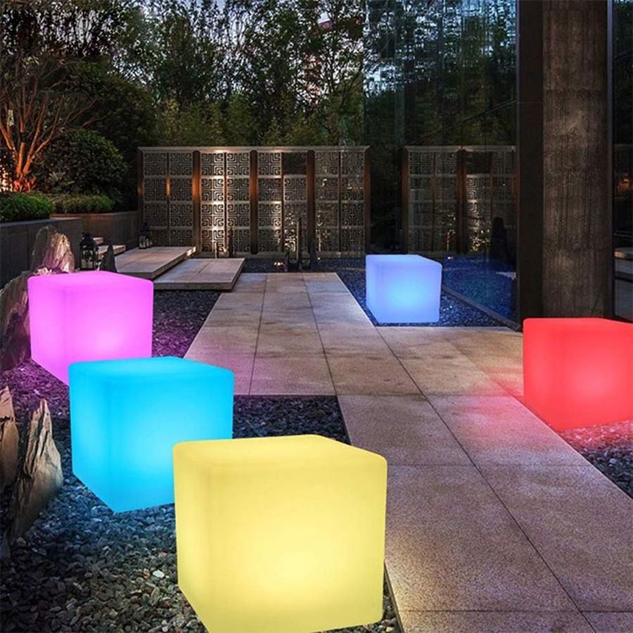 RF Led Cube 40cm Led Light Cube Stool