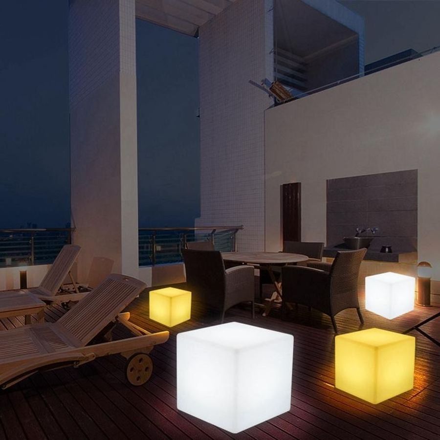 RF Led Cube 40cm Led Light Cube Stool