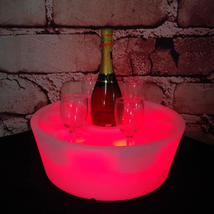 Swimming Pool Led Floating Wine Display Tray Round IP67 Waterproof Led Floating Bar Wine Tray WIth Remote Control