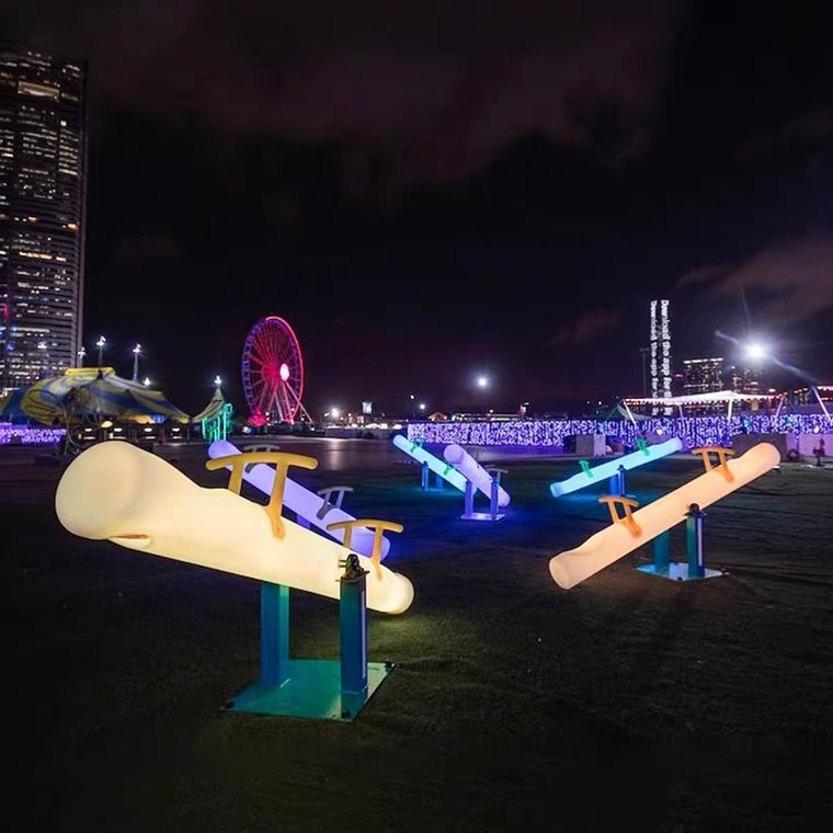 Glow Outdoor Park Amusement Teeter Totter Led Seesaw