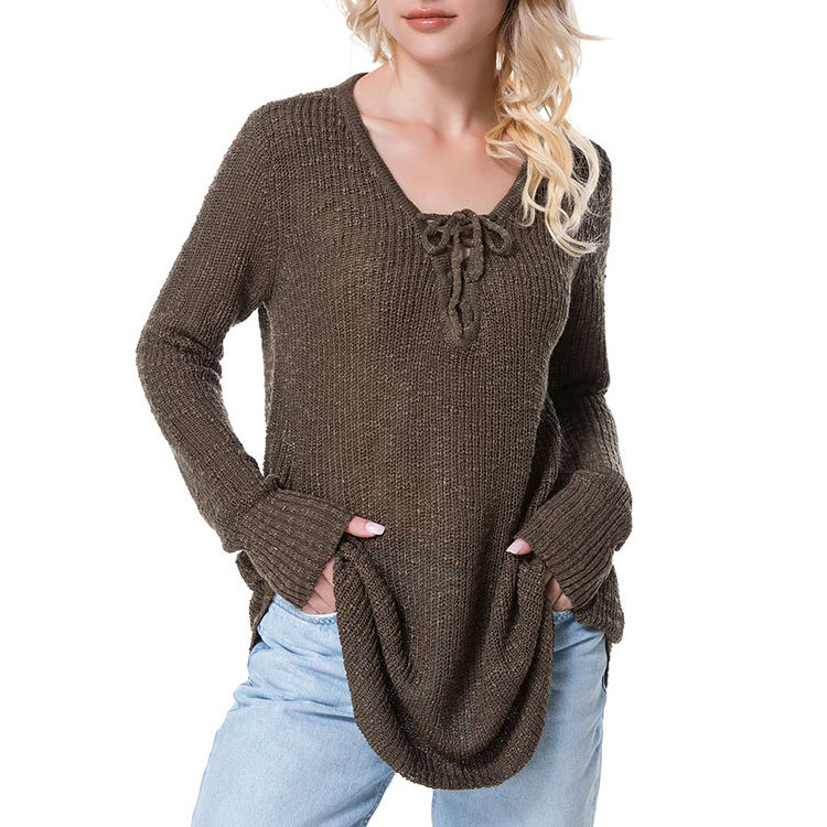 Women's Summer Crochet Tops Long Sleeve V Neck Hollow Out Pullover Shirts Knitted Sweater Crochet Cover Up