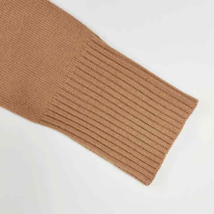 women Long Sleeves jackets turtleneck trebdy Elastic Cuffs Wrap Waffle Solid Color Ribbed Hem fall Relaxed Sweater