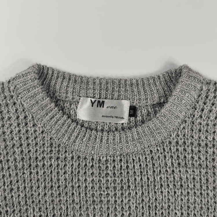 men Long Sleeves pullover sweater Crew Neck soft Elastic Cuffs Breathable Loose Solid Color Ribbed Hem fall adorable Top