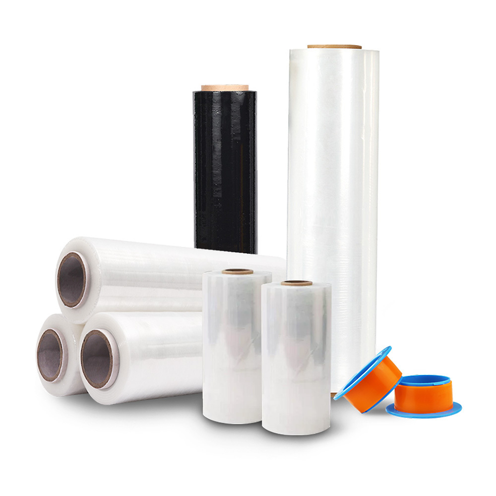 15 Inch x 1000/1200 Feet Stretch Wrap with Handles Industrial Strength Plastic Wrap Roll Heavy-Duty handle stretch fil Film Roll