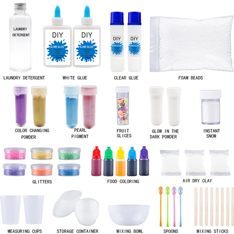 Slime Supplies Include Assorted Magical Liquid Slime Activators and Assorted Liquid Glues