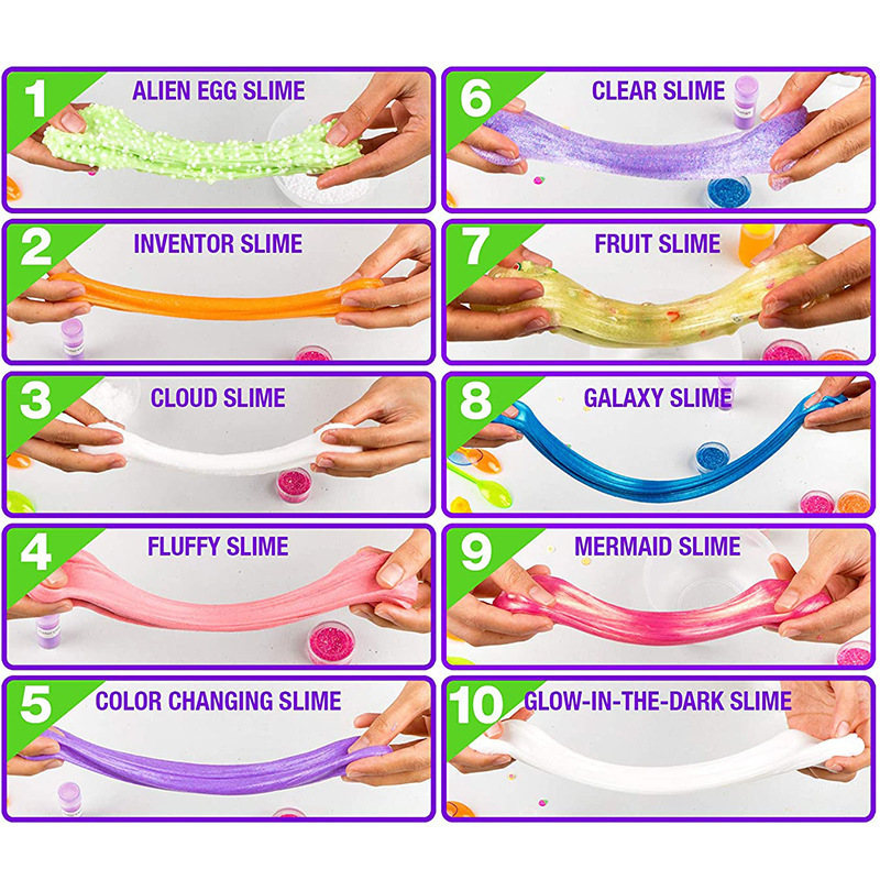 Slime Supplies Include Assorted Magical Liquid Slime Activators and Assorted Liquid Glues