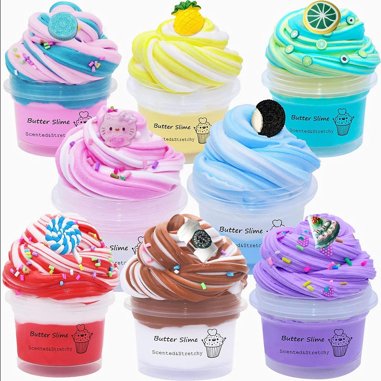 Slime Suppliers Hot Selling Playdough Crystal Clear Slime Gradient Transparent Crystal Mud Non-Stick Fluffy Slime