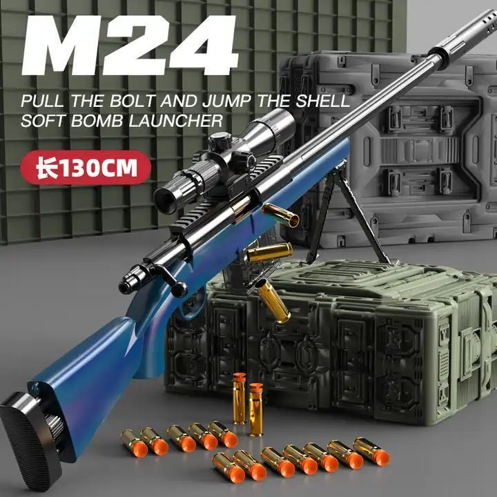 New Arrival Manual Ejection Soft Bullet Electric M24 Sniper rifle With Safely Air Soft Toy Gun For Outdoors Shooting Game