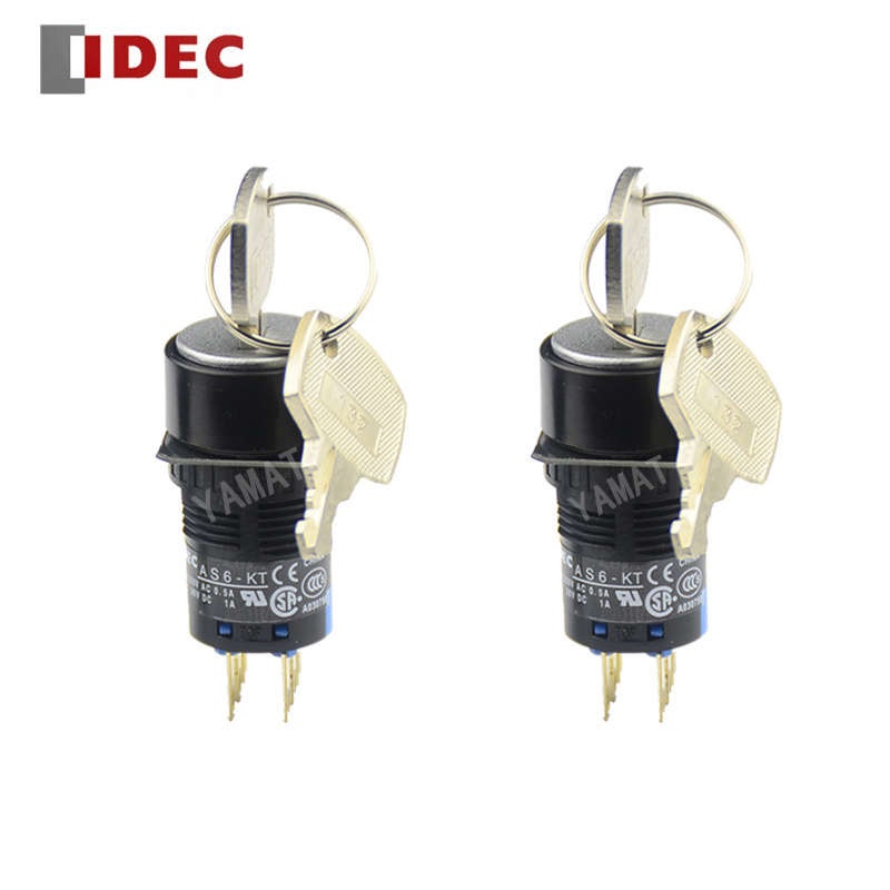 IDEC switch AS6M-2KT1AC Key Selector Switch Pushbutton switch indicator Small control components from YAMAT