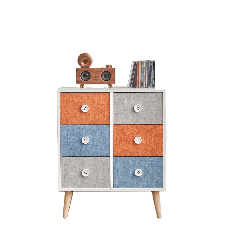 Modern Simplicity colorful wood Cabinet Small Storage 6 Drawer File Cabinets