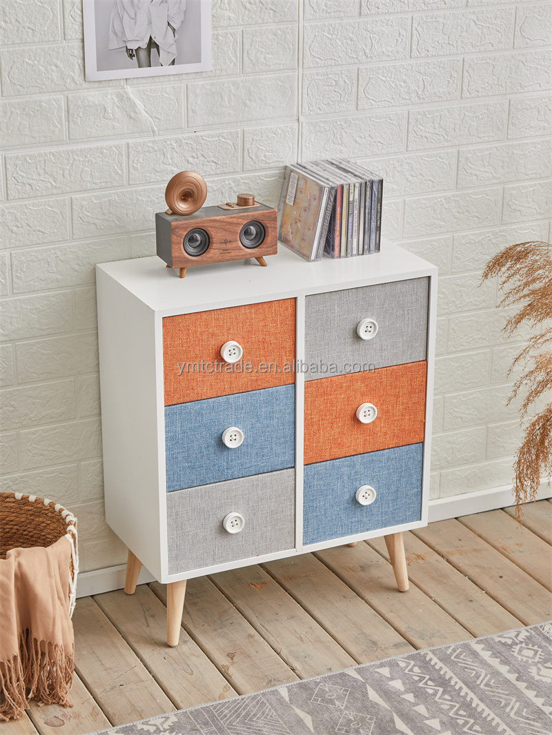 Modern Simplicity colorful wood Cabinet Small Storage 6 Drawer File Cabinets