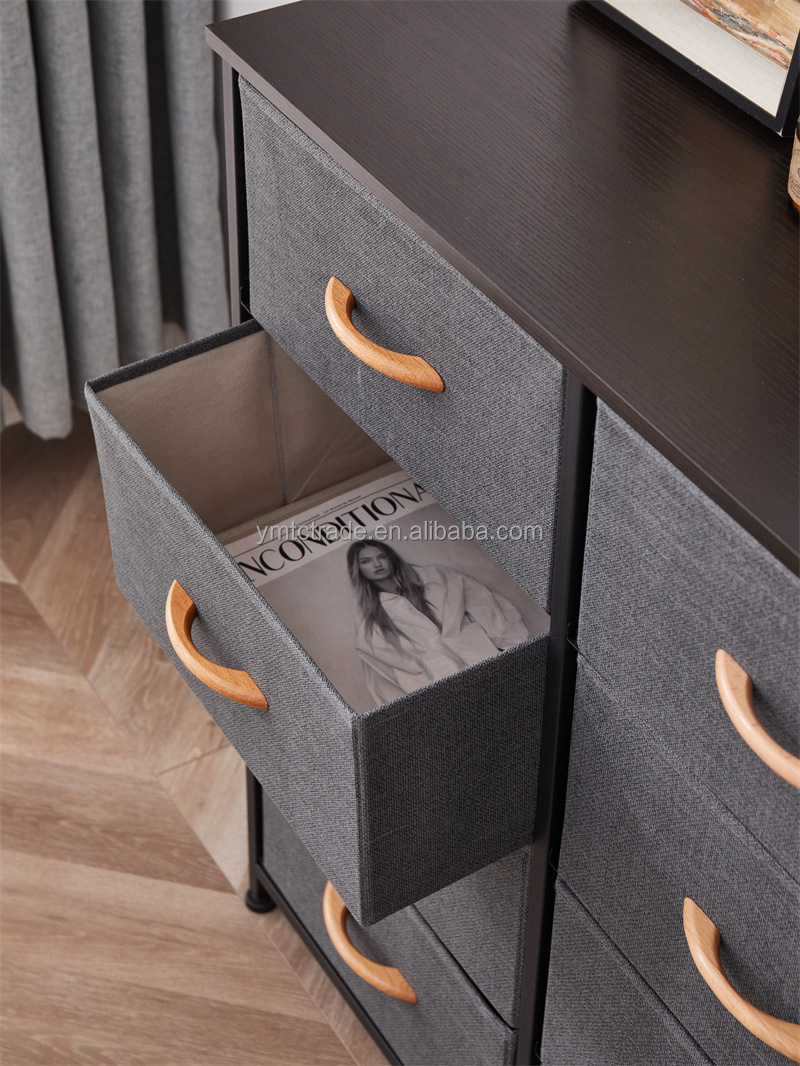 Customized Fabric 8 Drawer Dresser Storage Tower Chest Cabinet