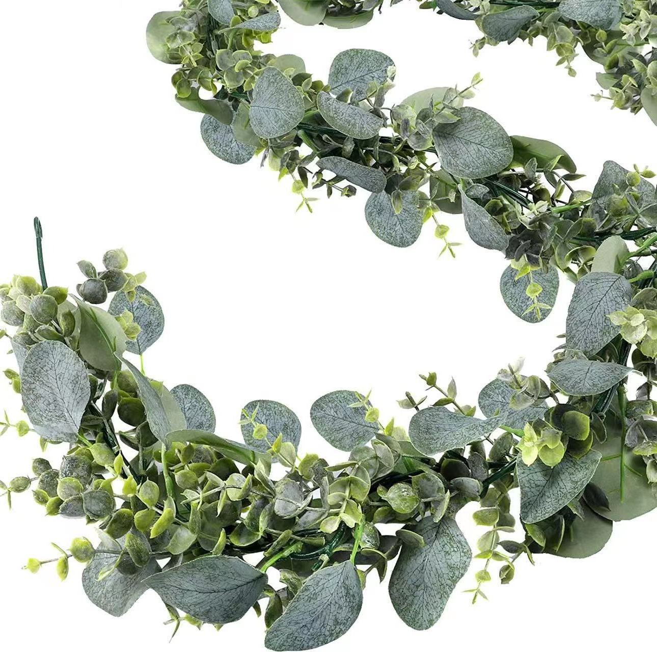 Home Garden Wedding Party Backdrop Arch Decoration Artificial Eucalyptus Leaf Vine Simulation Plastic Flower Plant Vine