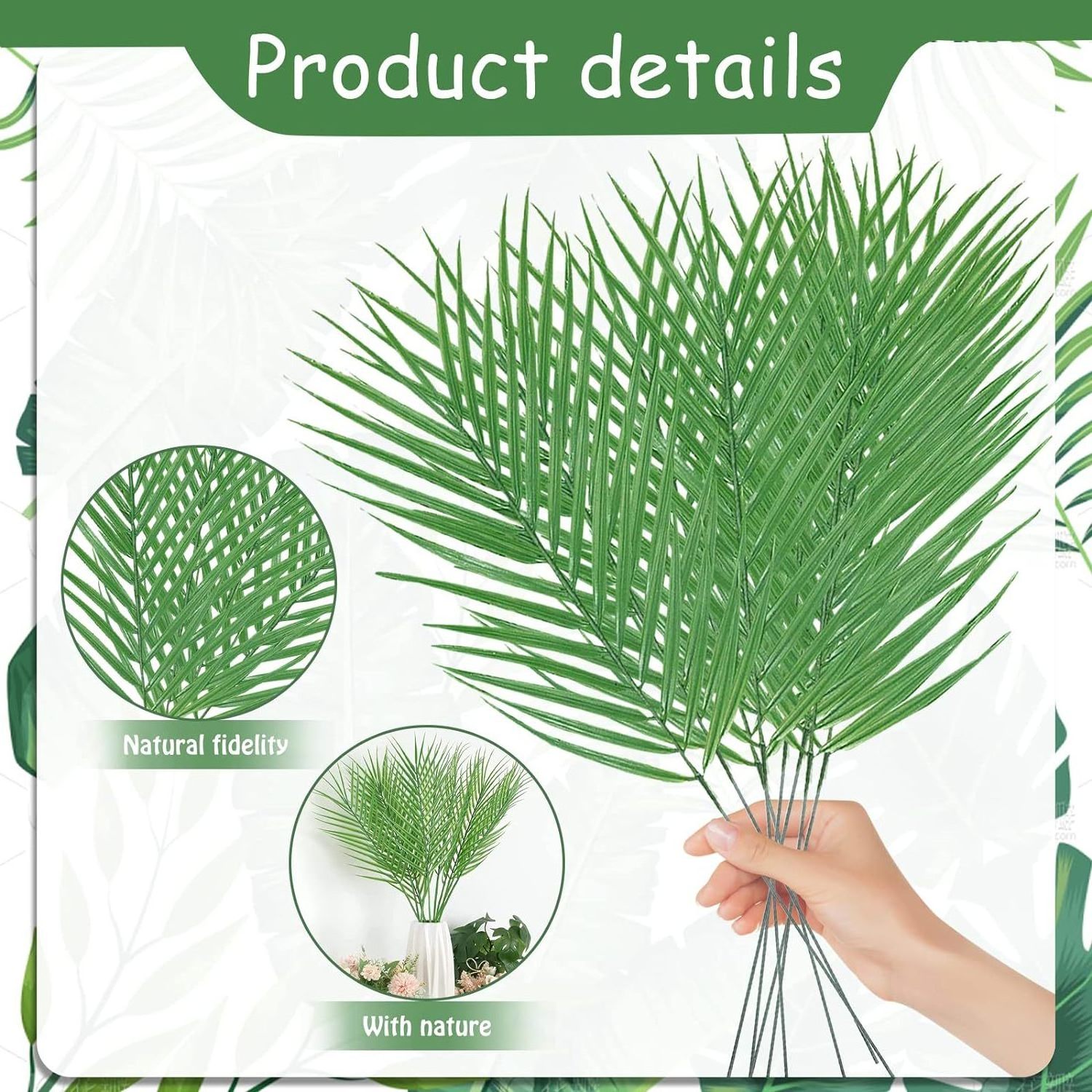 Plastic Artificial Palm Tree Leaves For Home Decoration