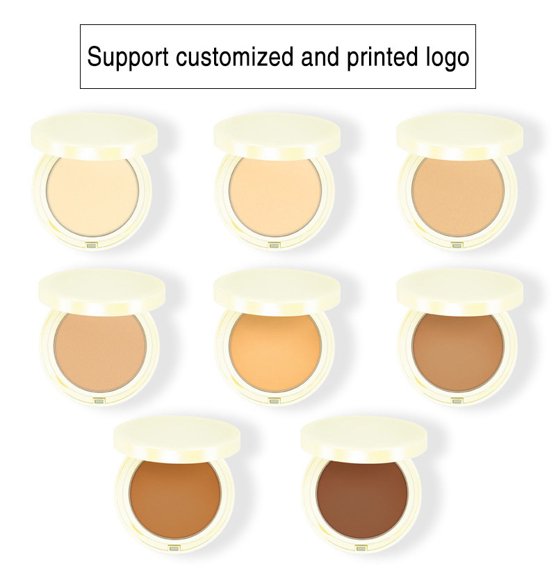 New Private Label 8 Color Waterproof Matte Full Coverage Face Puff Pressed Powder Foundation