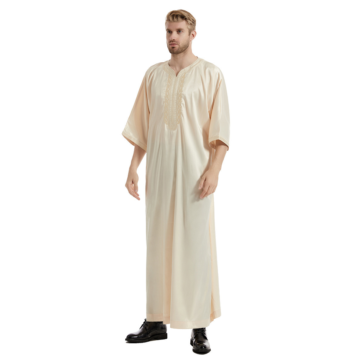 Wholesale Jubba for men Arabic thobe Moroccan Muslim man prayer Arabian Abaya Robe thobes Islamic clothing