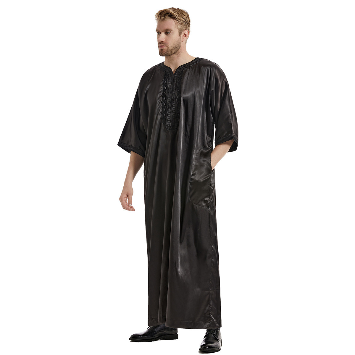 Wholesale Jubba for men Arabic thobe Moroccan Muslim man prayer Arabian Abaya Robe thobes Islamic clothing