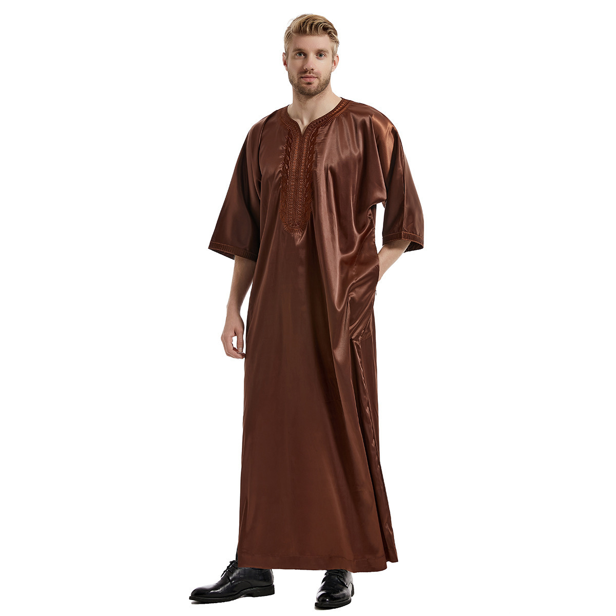 Wholesale Jubba for men Arabic thobe Moroccan Muslim man prayer Arabian Abaya Robe thobes Islamic clothing