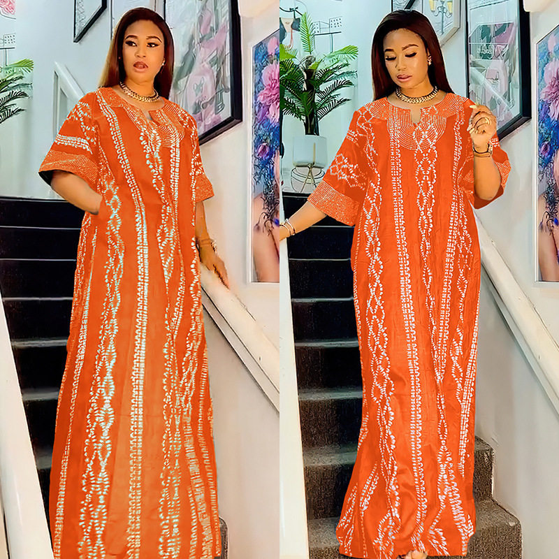 611 Fashion African dress for women designs traditional attire skirts long satin fabric stripped maxi plus size dresses