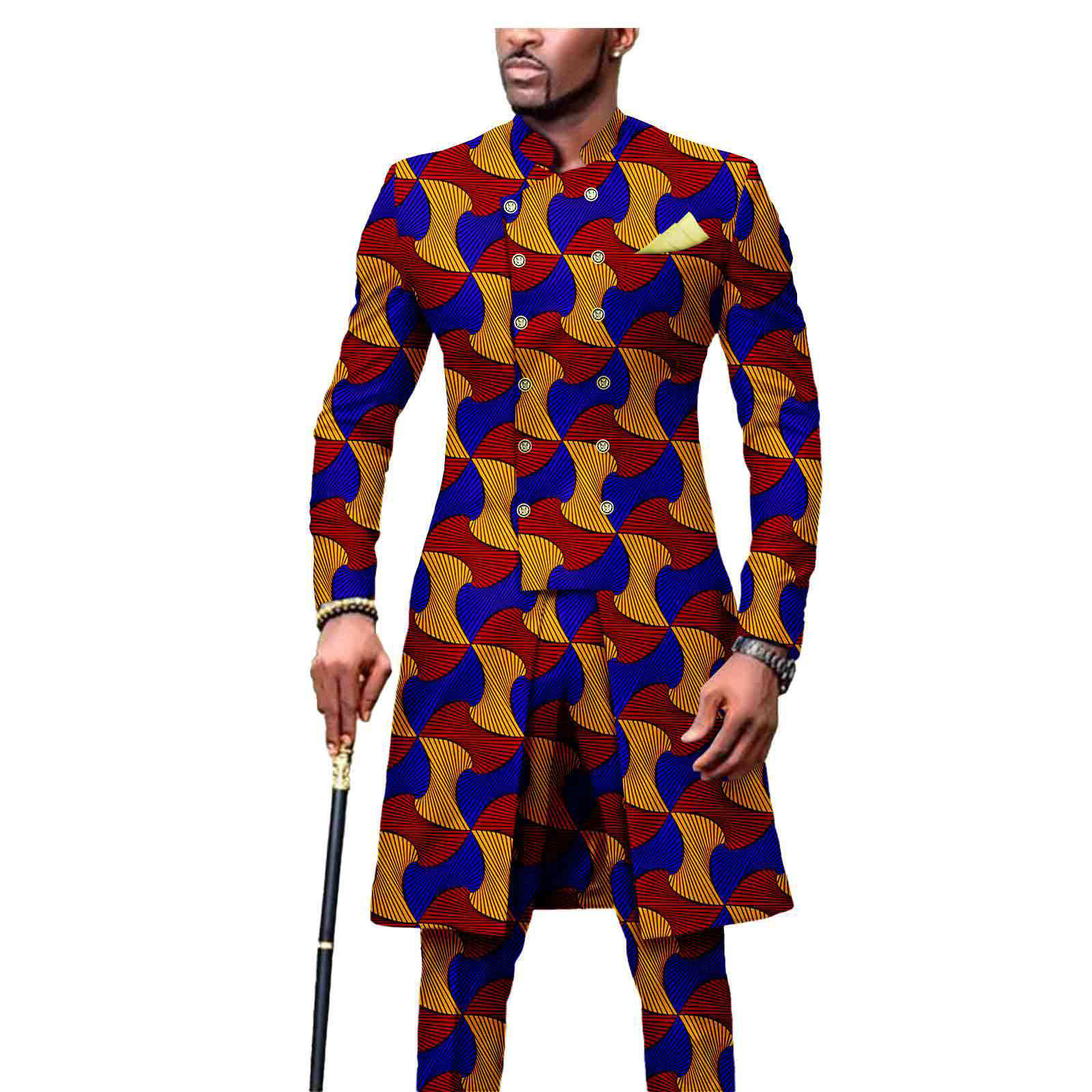 27 styles 2 piece set African wear custom men formal suit Tops jacket and Pants traditional African men clothing