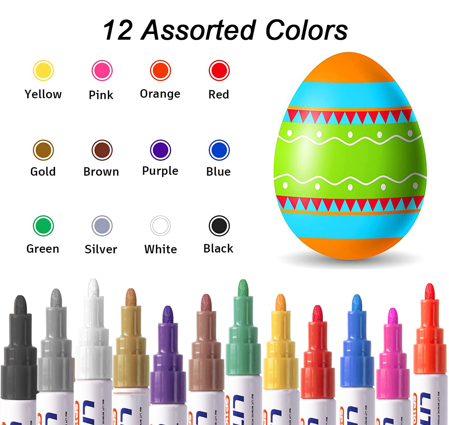 12 Colors Paint Markers Pen DIY Album Graffiti Pens Car Tyre Paint Marker Hard to fade