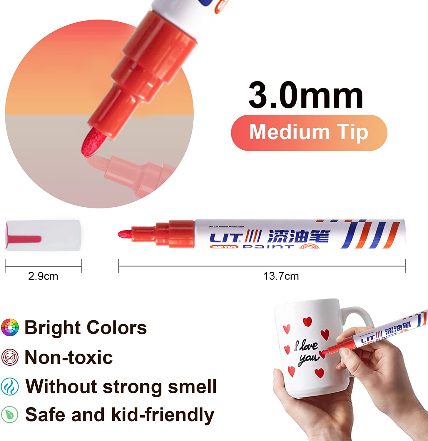 12 Colors Paint Markers Pen DIY Album Graffiti Pens Car Tyre Paint Marker Hard to fade