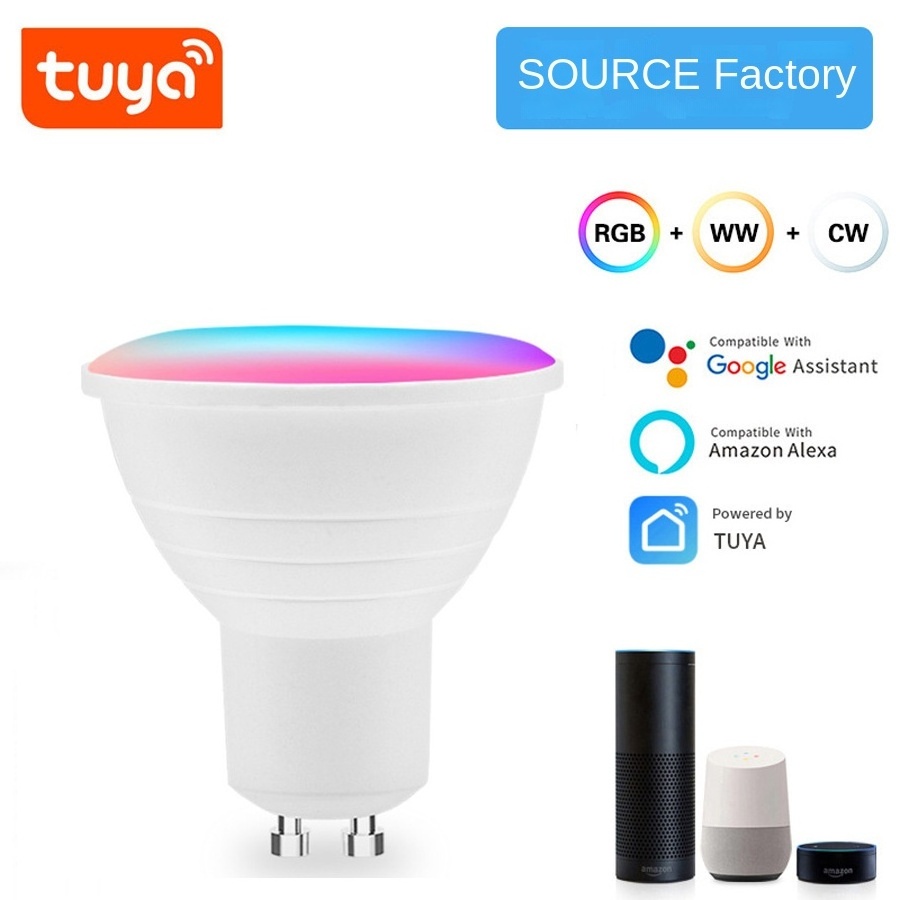 WiFi smart graffiti lamp cup GU10 5-way rgbcw dimming and color matching mobile phone app smart spotlight LED bulb