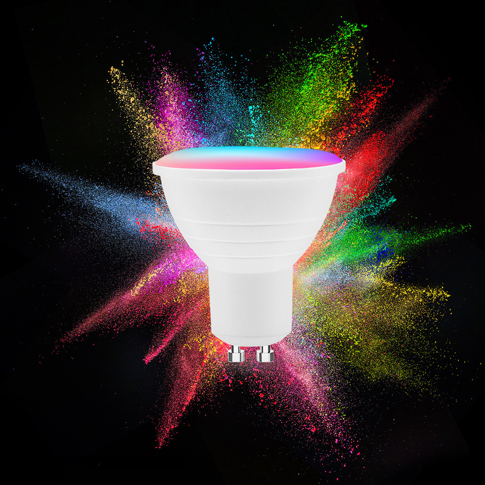 WiFi smart graffiti lamp cup GU10 5-way rgbcw dimming and color matching mobile phone app smart spotlight LED bulb