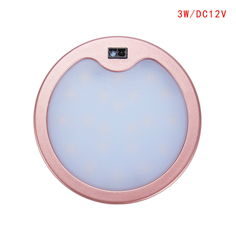 PIR 12V Under Cabinet Light Kitchen Motion Sensor LED Wardrobe Lighting Cabinet Lamp Cupboard Lights Closet Wardrobe Puck Round